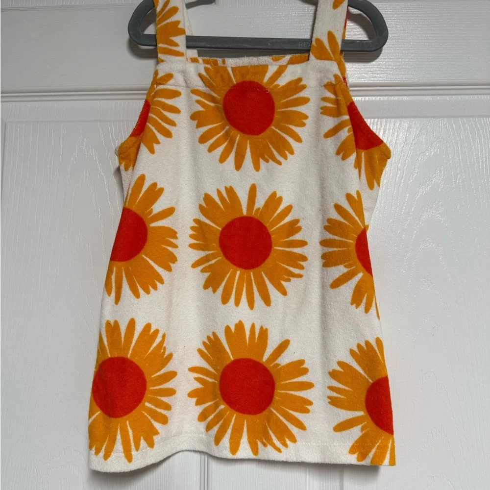 Orange and White Floral Tank Top/Cover Up